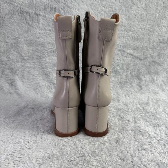 Franco Sarto Etta Pointed Toe Wedge Boot Tan Leather Ankle Booties Womens 6.5 - Picture 13 of 14